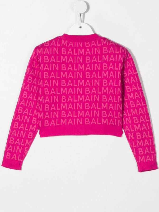 Balmain Kids Vest met print Roze