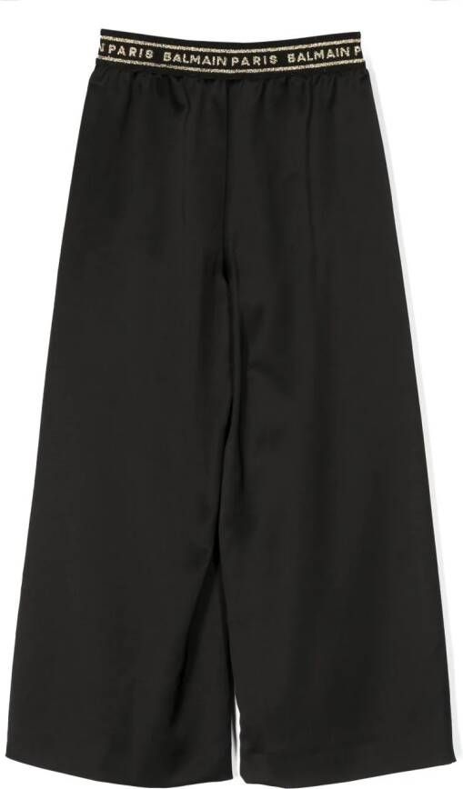 Balmain Kids Broek met logoband Zwart