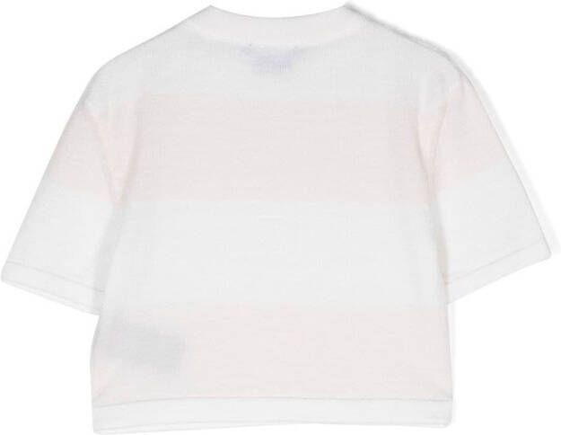 Balmain Kids Wollen T-shirt Wit