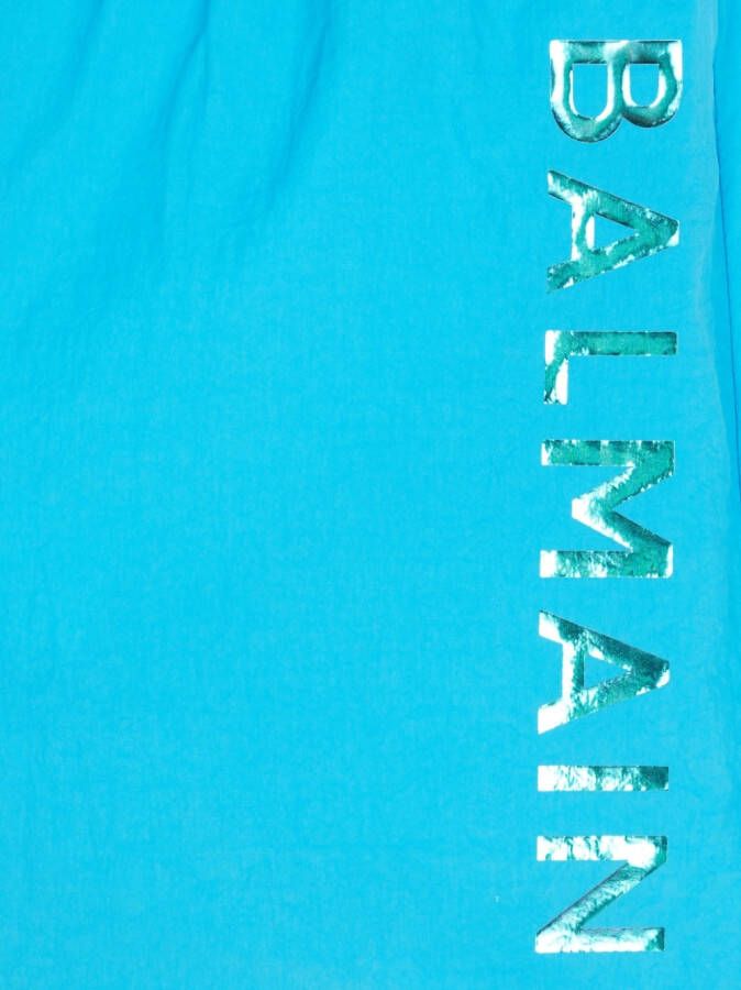 Balmain Kids Zwembroek met logoprint Blauw