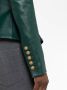 Balmain Leren jasje met 8 knopen en aansnoerbare taille Green Dames - Thumbnail 4