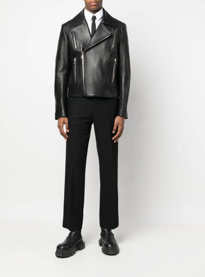 Balmain Leren jack Zwart