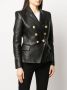 Balmain Leren jack Zwart - Thumbnail 3