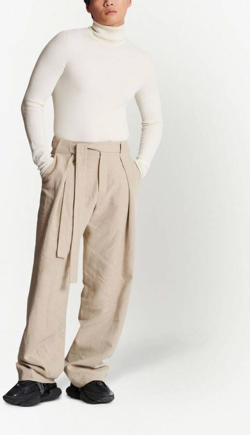 Balmain Linnen broek Beige