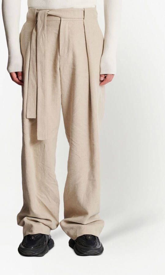 Balmain Linnen broek Beige
