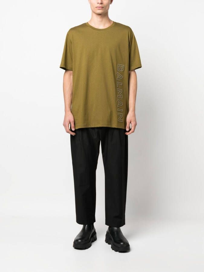 Balmain T-shirt met logodetail Groen
