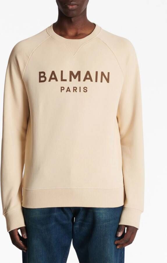 Balmain Sweater met logoprint Beige
