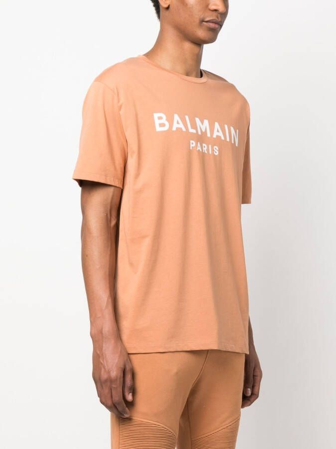 Balmain T-shirt met logoprint Bruin