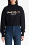 Balmain Zwarte katoenen crop sweatshirt met logo detail Black Dames - Thumbnail 6