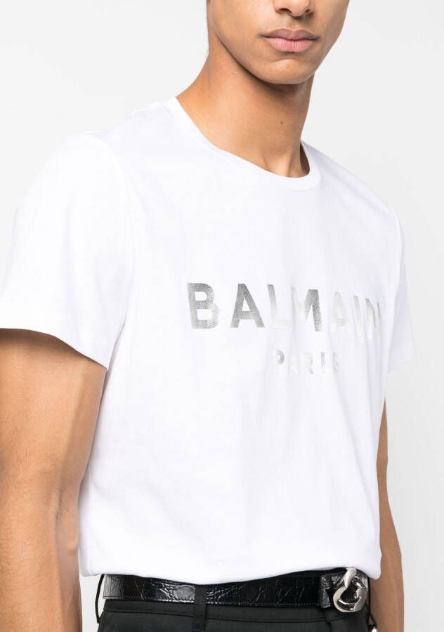 Balmain T-shirt met logoprint Wit