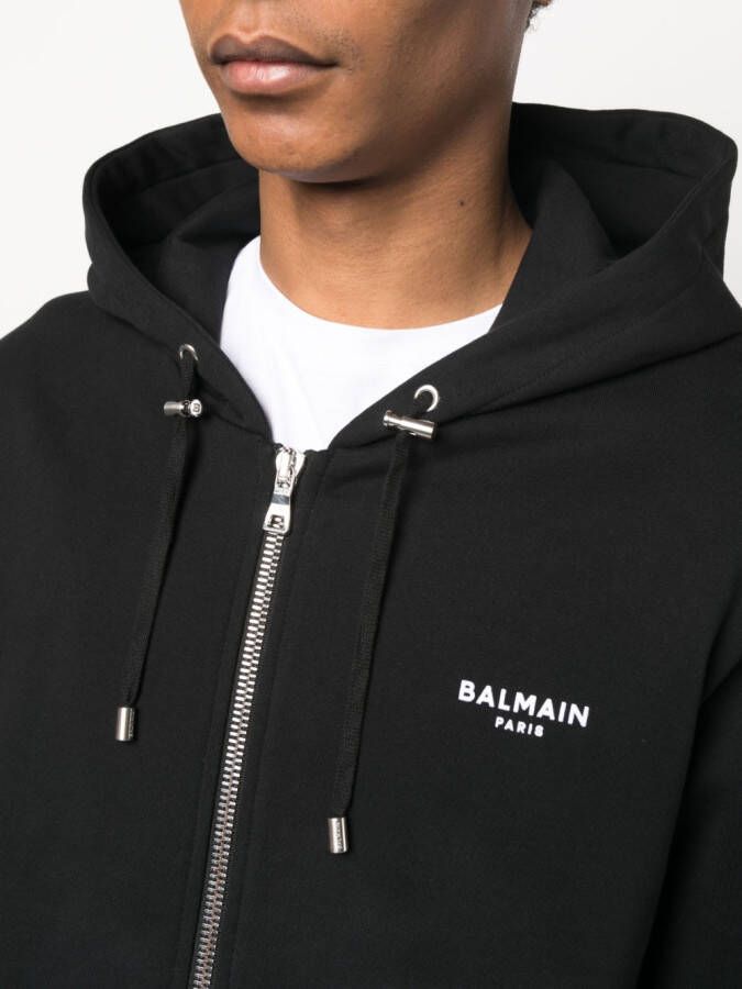 Balmain Hoodie met logoprint Zwart