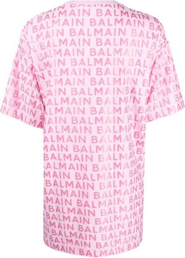 Balmain T-shirt met logoprint Roze