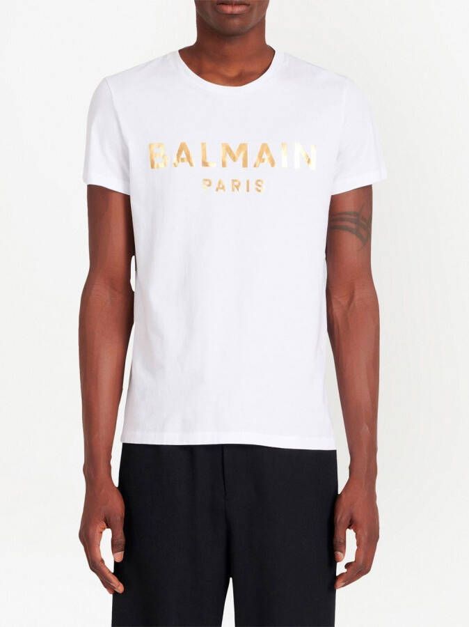 Balmain T-shirt met logoprint Wit