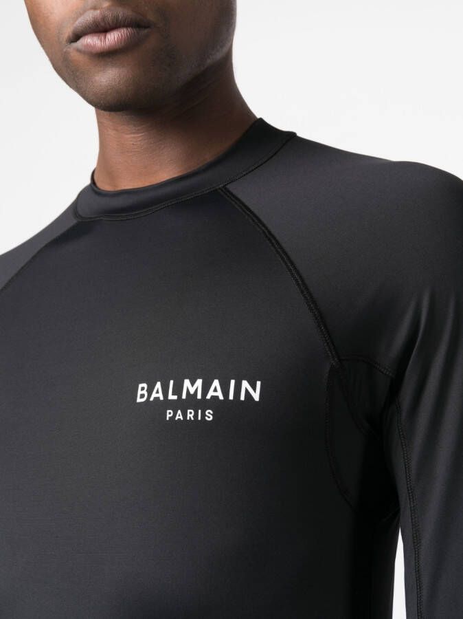 Balmain T-shirt met logoprint Zwart