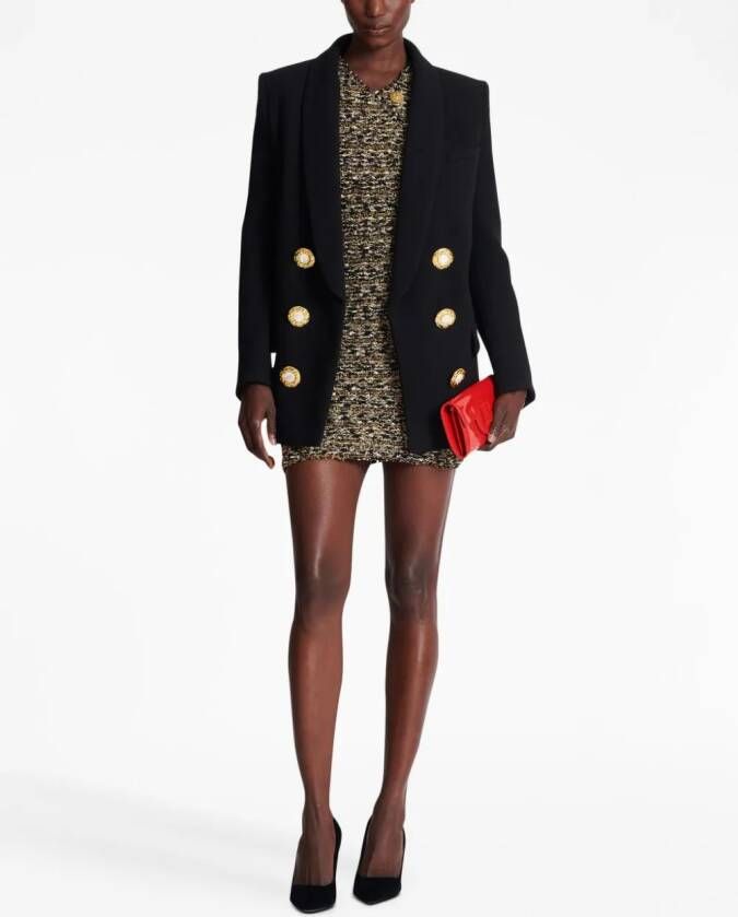 Balmain Tweed mini-jurk Goud