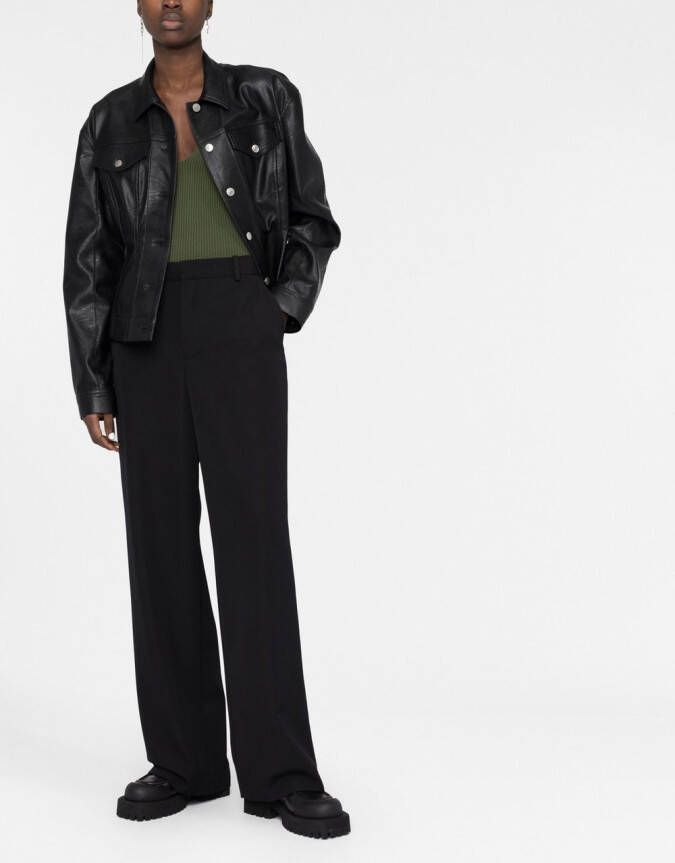Balmain Broek met wijde pijpen Zwart