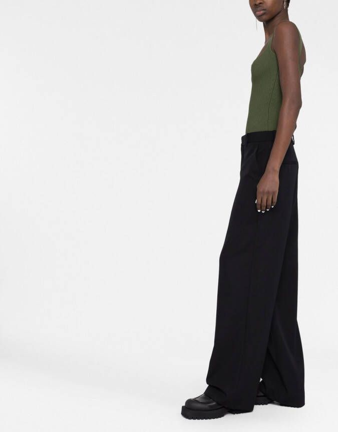 Balmain Broek met wijde pijpen Zwart