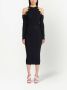 Balmain Midi-jurk met open schouders Zwart - Thumbnail 3