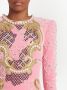 Balmain Mini-jurk met borduurwerk Roze - Thumbnail 4