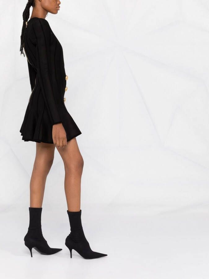 Balmain Mini-jurk met dubbele rij knopen Zwart