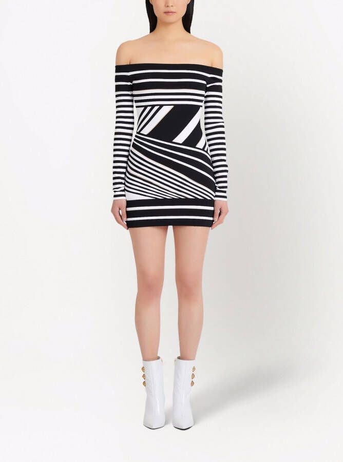 Balmain Mini-jurk met jacquard Zwart