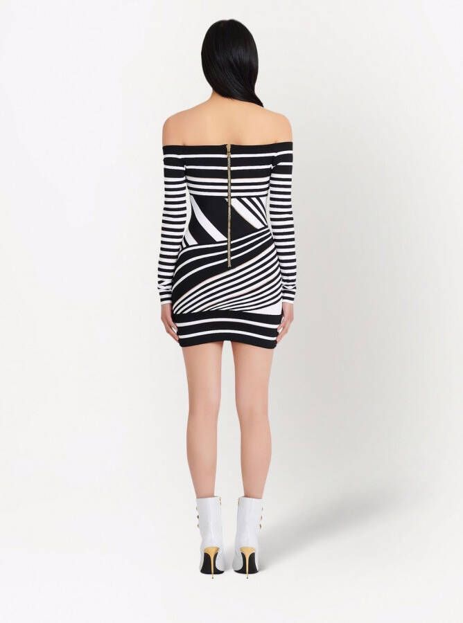 Balmain Mini-jurk met jacquard Zwart
