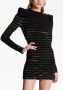 Balmain Mini-jurk met knoopdetail Zwart - Thumbnail 4
