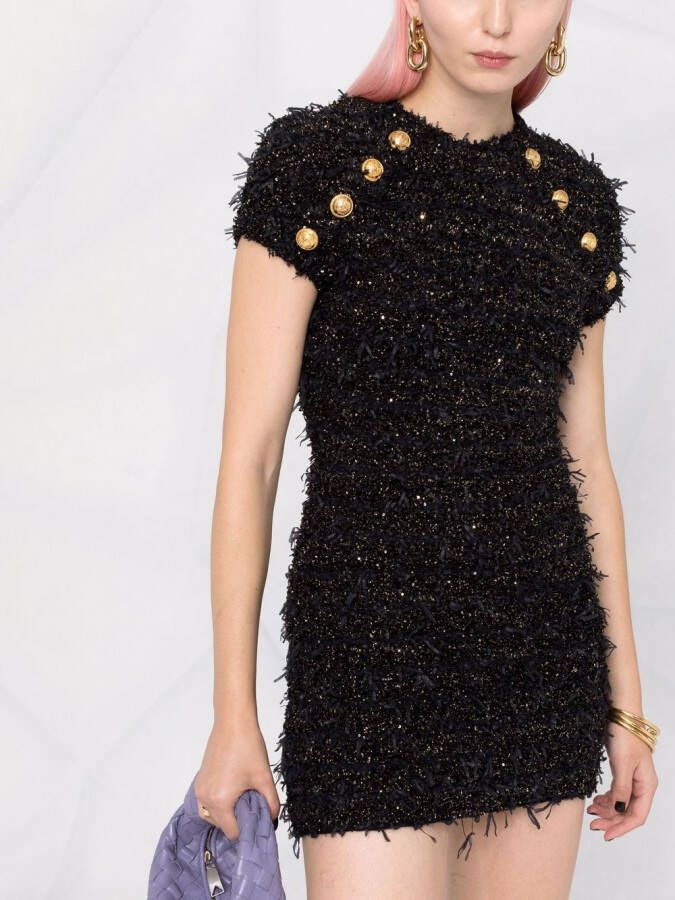 Balmain Mini-jurk verfraaid met pailletten Zwart