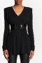 Balmain Pailletten Gebreide Jurk met V-Hals Black Dames - Thumbnail 4