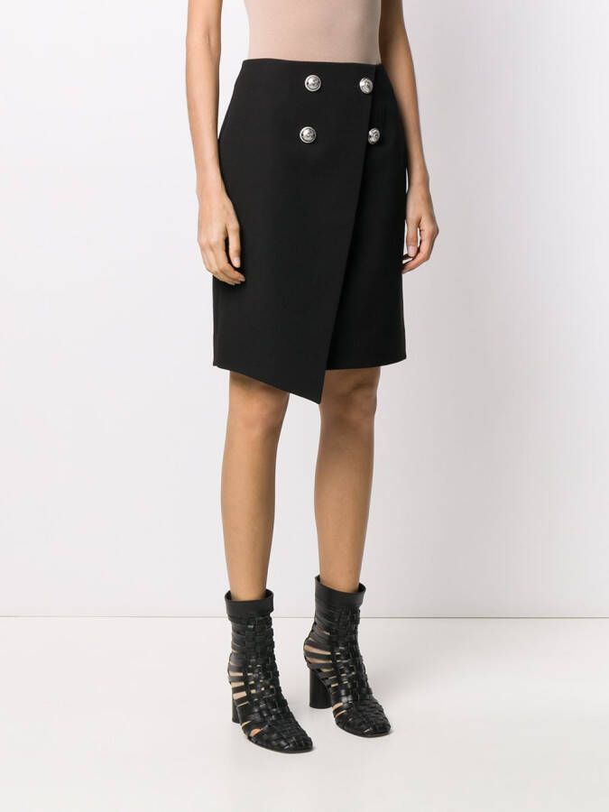 Balmain Mini-rok met knopen Zwart