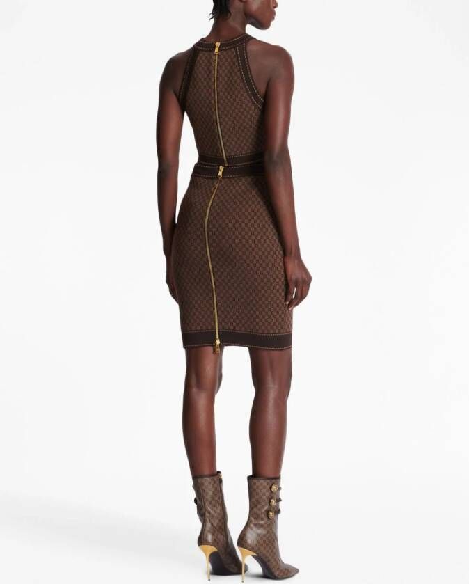 Balmain Top met jacquard Bruin