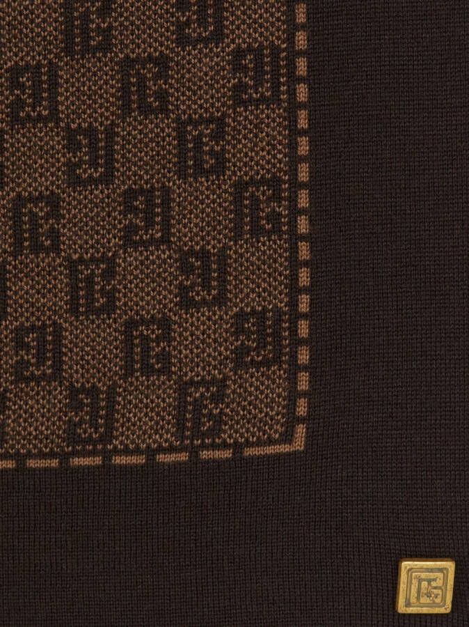 Balmain Sjaal met monogram Bruin