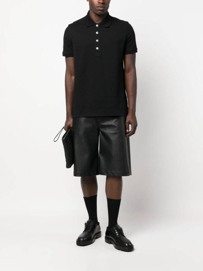 Balmain Button-up poloshirt Zwart