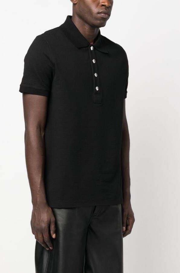 Balmain Button-up poloshirt Zwart