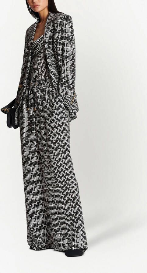 Balmain Broek met monogramprint Wit