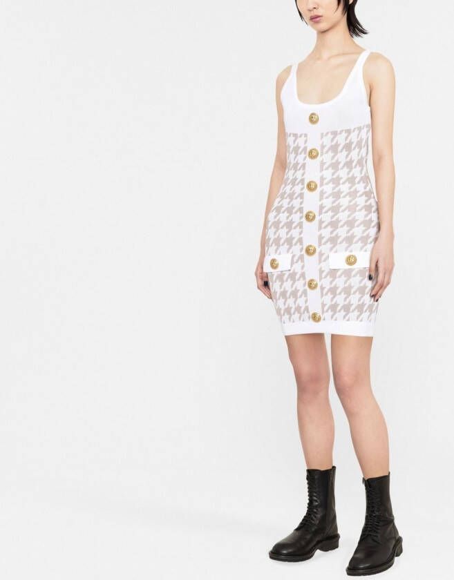 Balmain Mouwloze mini-jurk Wit