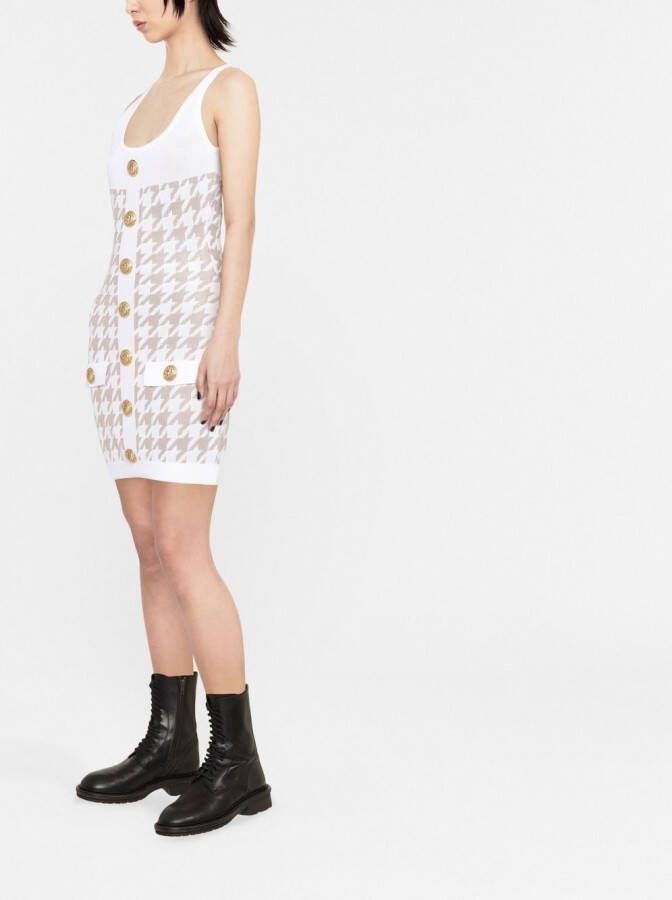 Balmain Mouwloze mini-jurk Wit