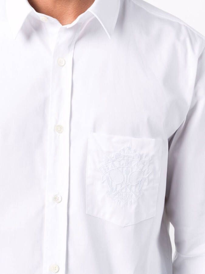 Balmain Overhemd met geborduurd logo Wit