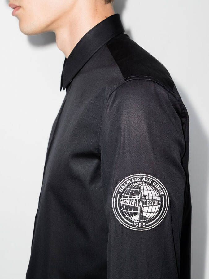 Balmain Overhemd met logopatch Zwart