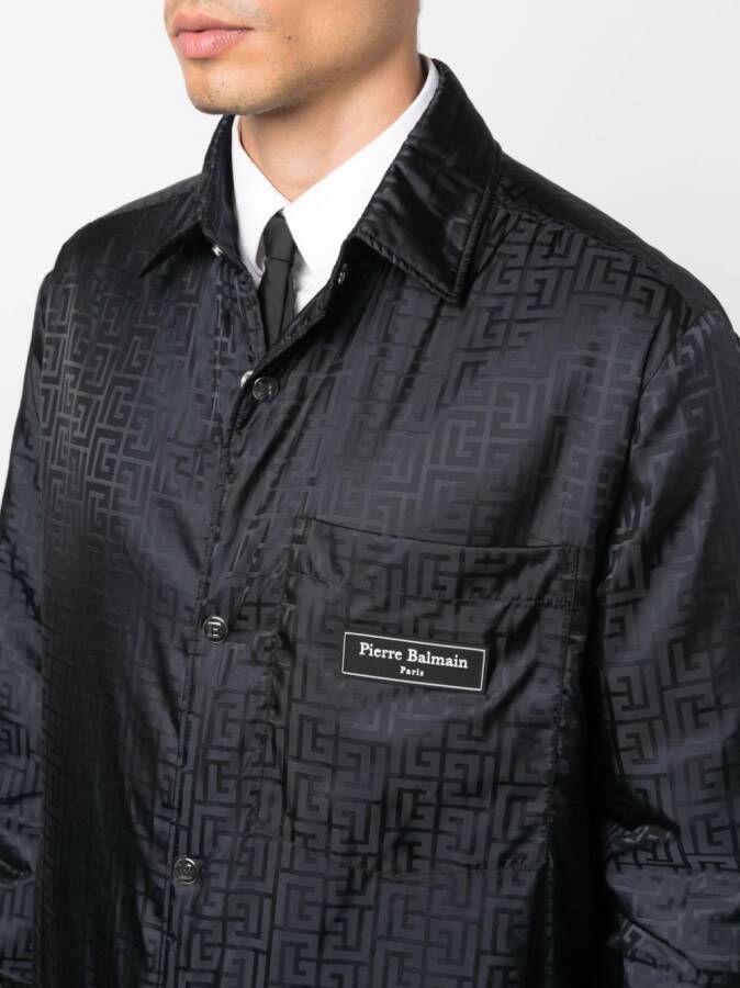 Balmain Overhemd met monogram patroon Zwart