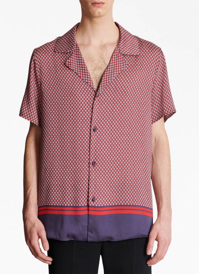 Balmain Overhemd met monogramprint Rood
