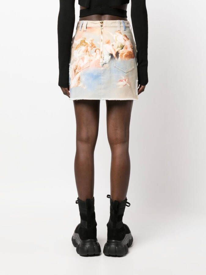 Balmain Denim mini-rok Beige