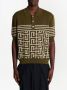 Balmain Wool polo shirt with monogram and stripes Groen Heren - Thumbnail 3