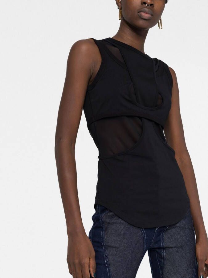 Balmain Tanktop met logoplakkaat Zwart