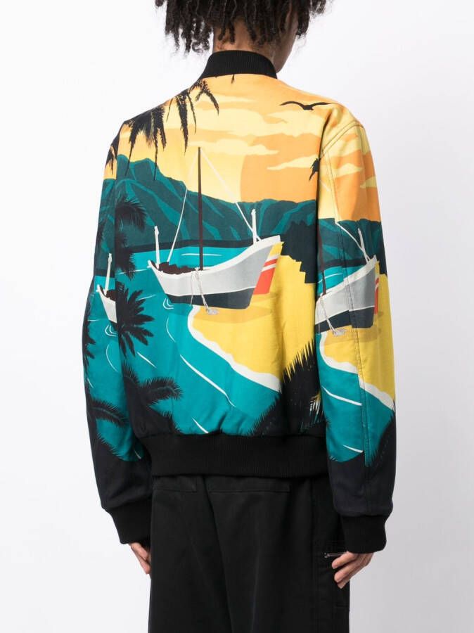 Balmain Bomberjack met grafische print Zwart