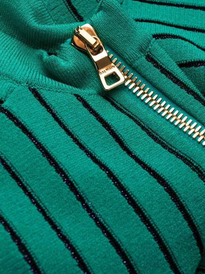 Balmain Midi-jurk met V-hals Groen