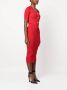 Balmain Ribgebreide jurk Rood - Thumbnail 3