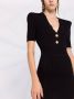Balmain Ribgebreide jurk dames Viscose Polyester 34 Zwart - Thumbnail 5