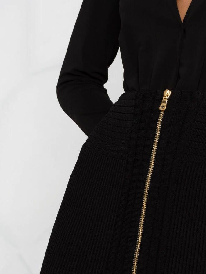Balmain Ribgebreide rok Zwart