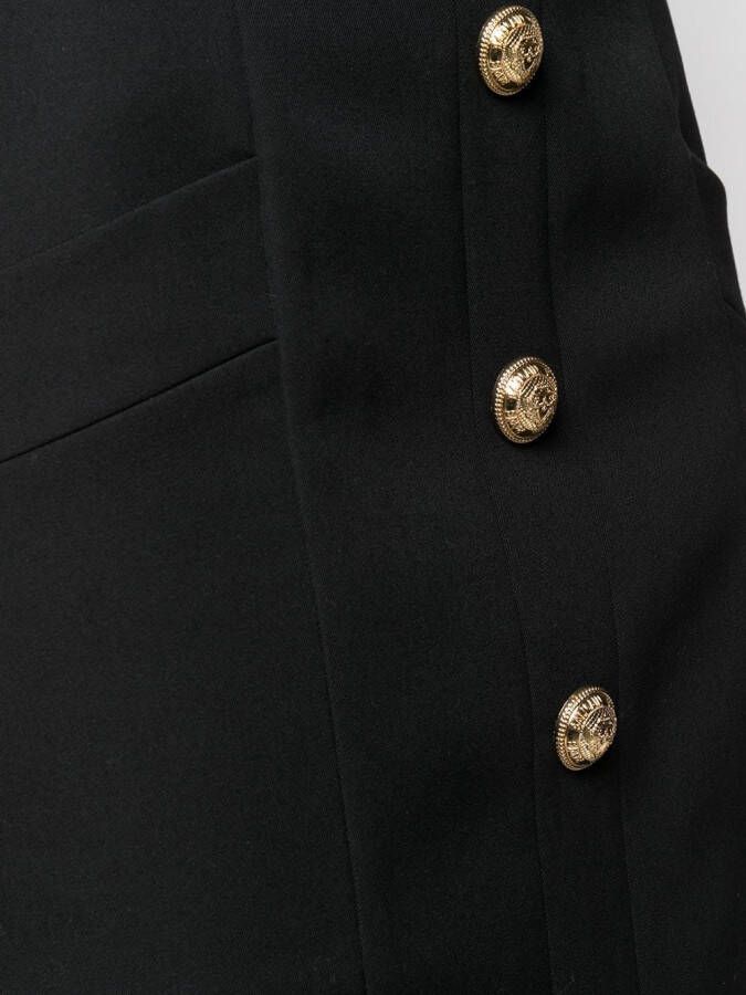 Balmain Rok verfraaid met knoop Zwart